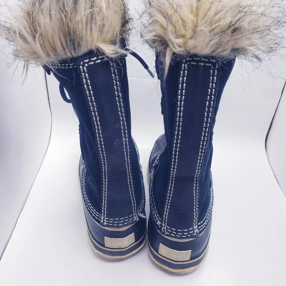 Sorel Joan Of Arctic Black Waterproof Lace Up Winter Snow Boots Women's Size 6